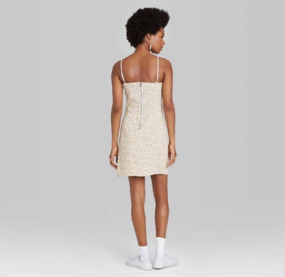 Wild Fable Yellow White Floral Mini Shift Dress A-Line - Picture 4 of 6